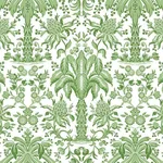 York Wallcoverings Palmetto Palm Damask wallpaper, color Green, SKU DM5011