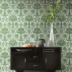 York Wallcoverings Palmetto Palm Damask wallpaper, color Green, SKU DM5011