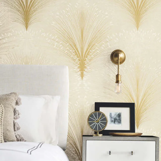 York Wallcoverings Papyrus Plume wallpaper, color Beige, SKU OI0681
