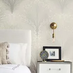 York Wallcoverings Papyrus Plume wallpaper, color Grey, SKU OI0684