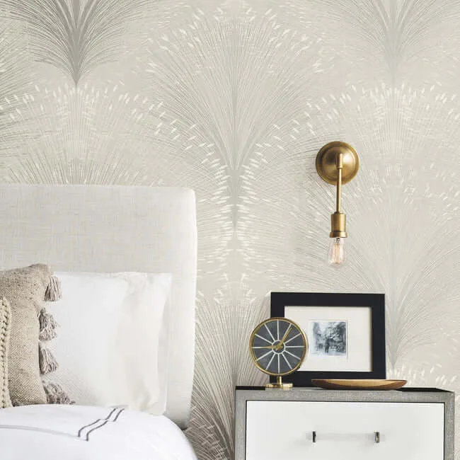 York Wallcoverings Papyrus Plume wallpaper, color Grey, SKU OI0684