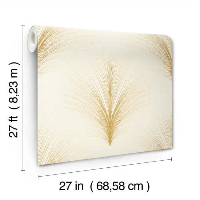 York Wallcoverings Papyrus Plume wallpaper, color Ivory, SKU OI0683