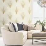 York Wallcoverings Papyrus Plume wallpaper, color Ivory, SKU OI0683