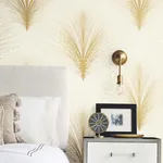 York Wallcoverings Papyrus Plume wallpaper, color Ivory, SKU OI0683