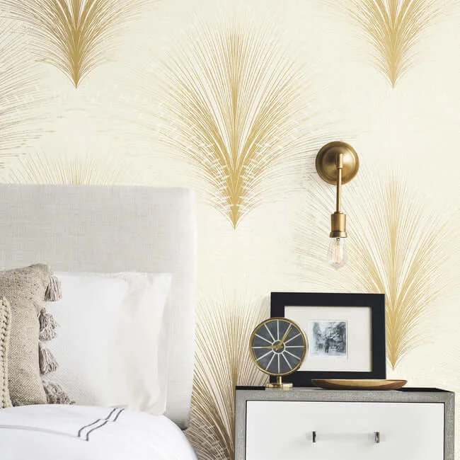York Wallcoverings Papyrus Plume wallpaper, color Ivory, SKU OI0683