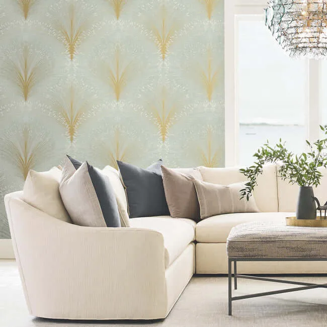York Wallcoverings Papyrus Plume - Sage Wallpaper | Buy Online York Wallcoverings Papyrus Plume wallpaper, color Sage, SKU OI0682