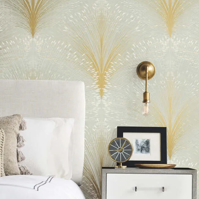 York Wallcoverings Papyrus Plume - Sage Wallpaper | Buy Online York Wallcoverings Papyrus Plume wallpaper, color Sage, SKU OI0682