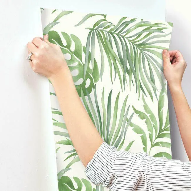 York Wallcoverings Paradise Palm - Green Wallpaper | Buy Online York Wallcoverings Paradise Palm wallpaper, color Green, SKU SO2450