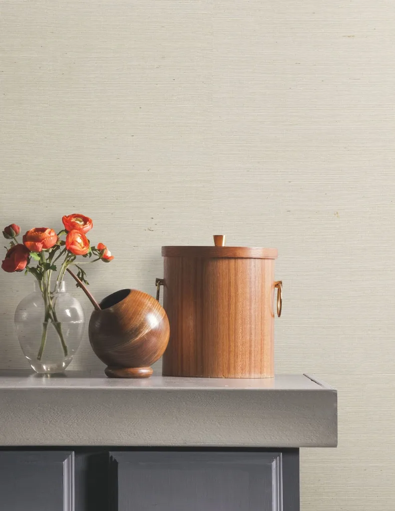York Wallcoverings Natural Grasscloth wallpaper, color White, SKU PSW1595RL
