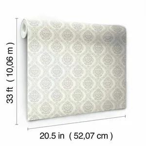 York Wallcoverings Petite Ogee wallpaper, color Taupe, SKU DM5027