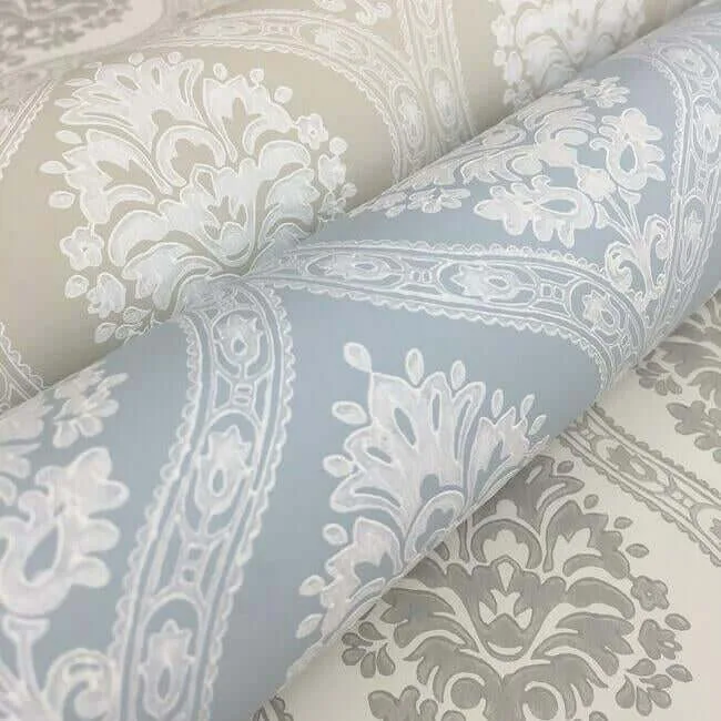York Wallcoverings Petite Ogee wallpaper, color Taupe, SKU DM5027