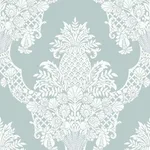 York Wallcoverings Pineapple Plantation wallpaper, color Blue, SKU DM4973