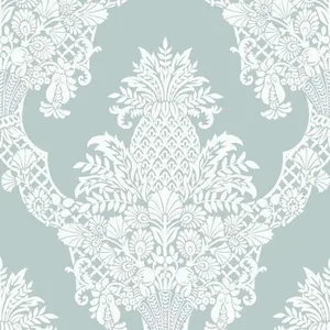 York Wallcoverings Pineapple Plantation wallpaper, color Blue, SKU DM4973
