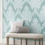 York Wallcoverings Pineapple Plantation wallpaper, color Blue, SKU DM4973