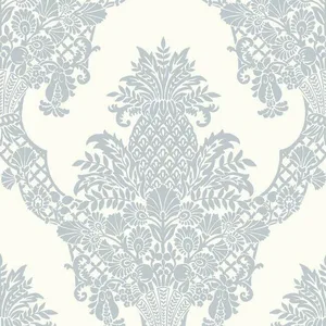 York Wallcoverings Pineapple Plantation wallpaper, color Periwinkle & White, SKU DM4974