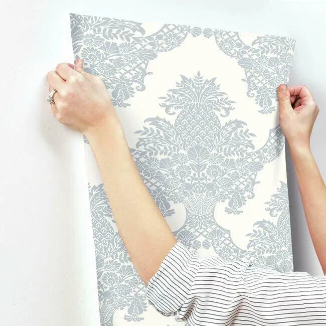 York Wallcoverings Pineapple Plantation - Periwinkle & White Wallpaper | Buy Online York Wallcoverings Pineapple Plantation wallpaper, color Periwinkle & White, SKU DM4974