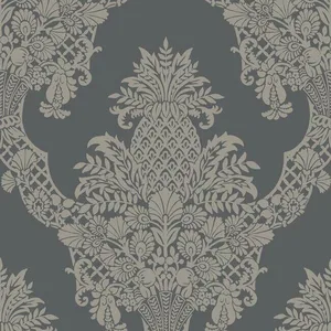 York Wallcoverings Pineapple Plantation wallpaper, color Grey, SKU DM4975