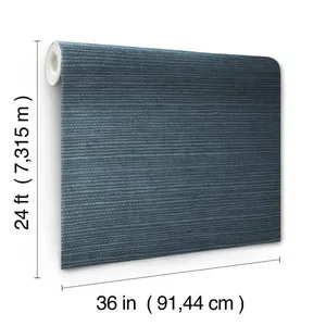 York Wallcoverings Makasa Sisal wallpaper, color Navy, SKU VG4405