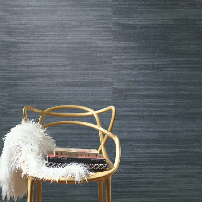York Wallcoverings Makasa Sisal - Navy Wallpaper | Buy Online York Wallcoverings Makasa Sisal wallpaper, color Navy, SKU VG4405