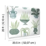 York Wallcoverings Plant Party wallpaper, color Green, SKU PSW1249RL