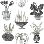 York Wallcoverings Plant Party wallpaper, color Black, SKU PSW1251RL