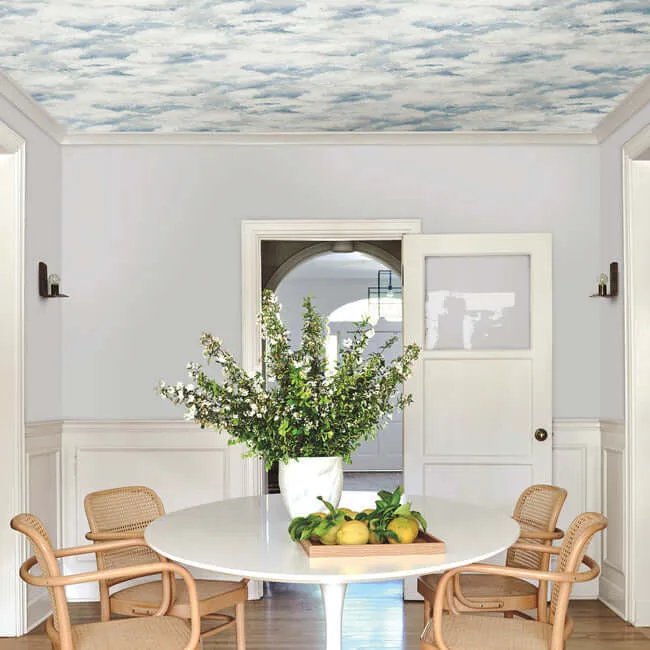 York Wallcoverings Plein Air wallpaper, color Blue, SKU MN1812