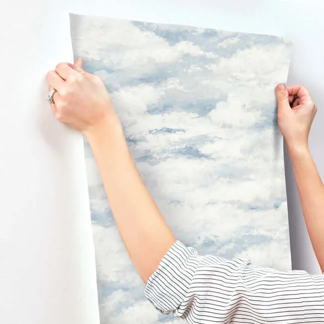 York Wallcoverings Plein Air wallpaper, color Blue, SKU MN1812
