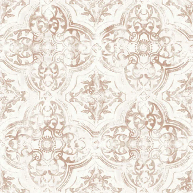 York Wallcoverings Quartet wallpaper, color Off White & Tan, SKU MN1892