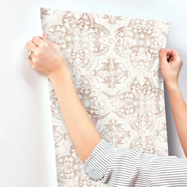 York Wallcoverings Quartet - Off White & Tan Wallpaper | Buy Online York Wallcoverings Quartet wallpaper, color Off White & Tan, SKU MN1892