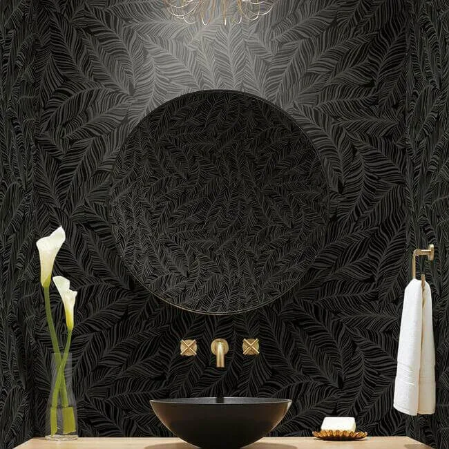 York Wallcoverings Rainforest Canopy wallpaper, color Black, SKU TC2712