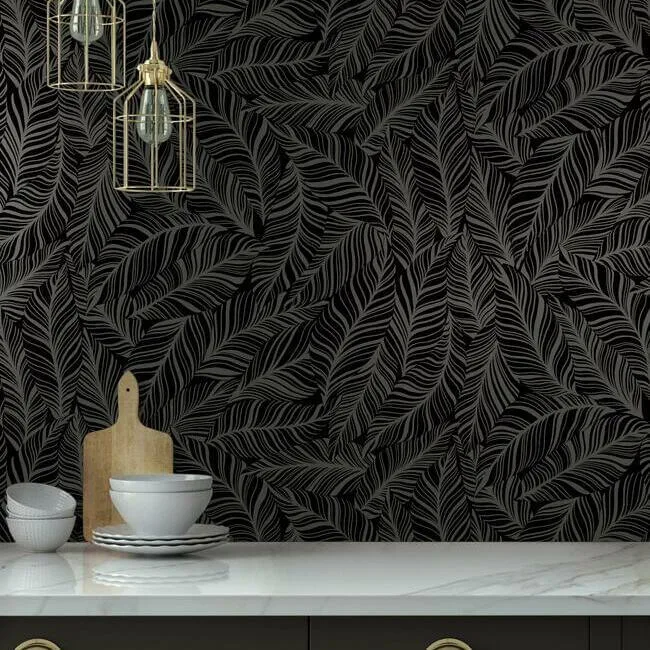 York Wallcoverings Rainforest Canopy - Black Wallpaper | Buy Online York Wallcoverings Rainforest Canopy wallpaper, color Black, SKU TC2712