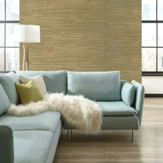 York Wallcoverings Raw Jute wallpaper, color Green, SKU NZ0795