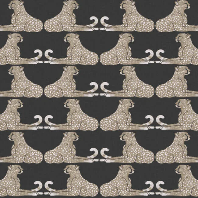 York Wallcoverings Reclining Cheetahs wallpaper, color Black, SKU PSW1355RL