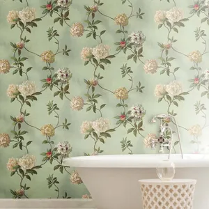 York Wallcoverings Rhododendron Script wallpaper, color Blue, SKU HA1289