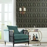 York Wallcoverings Riviera Bamboo Trellis - Black Wallpaper | Buy Online York Wallcoverings Riviera Bamboo Trellis wallpaper, color Black, SKU CV4448