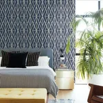 York Wallcoverings Riviera Bamboo Trellis - Navy Wallpaper | Buy Online York Wallcoverings Riviera Bamboo Trellis wallpaper, color Navy, SKU CV4449