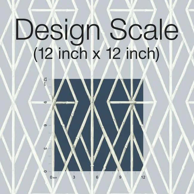 York Wallcoverings Riviera Bamboo Trellis - Navy Wallpaper | Buy Online York Wallcoverings Riviera Bamboo Trellis wallpaper, color Navy, SKU CV4449