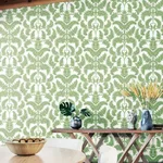 York Wallcoverings Royal Fern Damask wallpaper, color Green, SKU DM4961