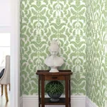 York Wallcoverings Royal Fern Damask wallpaper, color Green, SKU DM4961