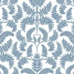 York Wallcoverings Royal Fern Damask wallpaper, color Blue, SKU DM4962