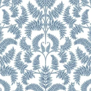 York Wallcoverings Royal Fern Damask wallpaper, color Blue, SKU DM4962