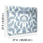 York Wallcoverings Royal Fern Damask wallpaper, color Blue, SKU DM4962