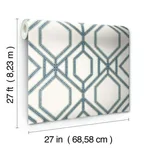 York Wallcoverings Sawgrass Trellis wallpaper, color White & Blue, SKU TC2634