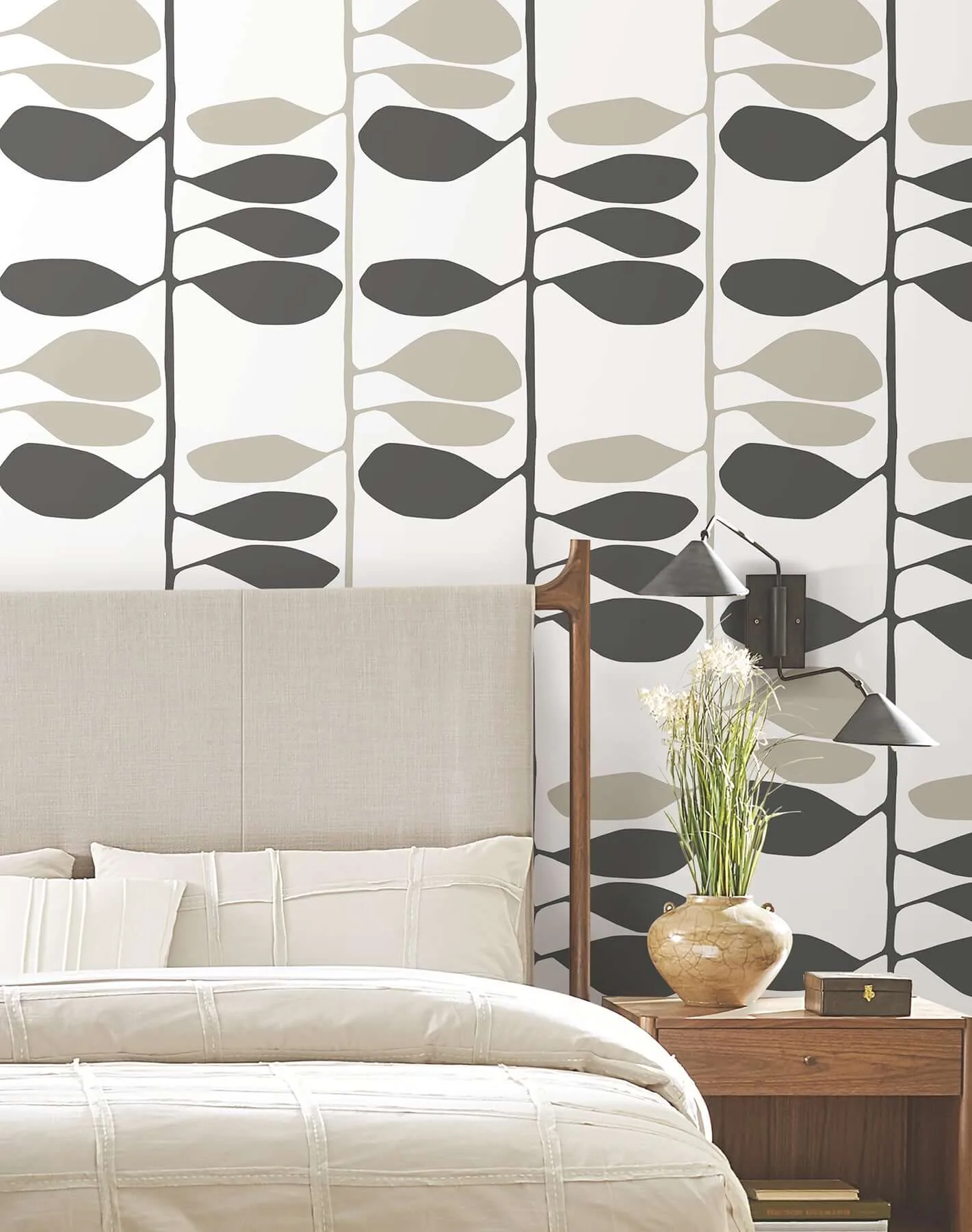 York Wallcoverings Sculpted Vines - Carbon & Linen Wallpaper | Buy Online York Wallcoverings Sculpted Vines wallpaper, color Carbon & Linen, SKU ZM2804