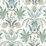 York Wallcoverings Seaside Jacobean wallpaper, color Green & Blue, SKU MN1910