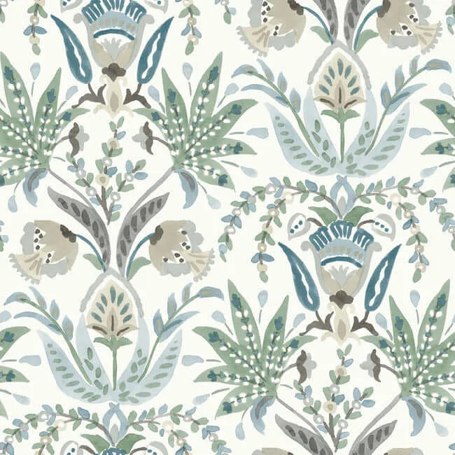 MN1910 | Seaside Jacobean – Green & Blue