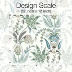 York Wallcoverings Seaside Jacobean wallpaper, color Green & Blue, SKU MN1910