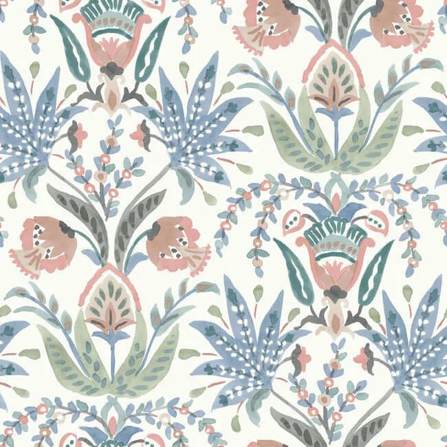 MN1912 | Seaside Jacobean – Pink & Blue