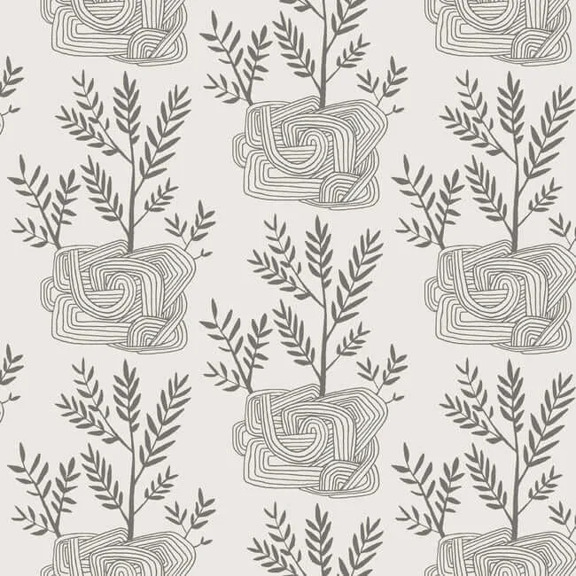 York Wallcoverings Seedlings wallpaper, color Grey, SKU PSW1227RL