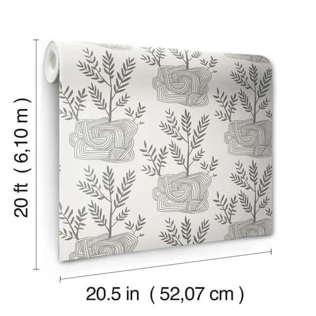 York Wallcoverings Seedlings - Grey Wallpaper | Buy Online York Wallcoverings Seedlings wallpaper, color Grey, SKU PSW1227RL